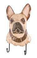 HAKU Möbel Wandgarderobe aus Metall Motiv Hund in Beige