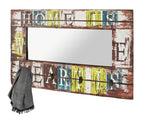 HAKU Möbel Wandgarderobe aus MDF Motiv Schriftzug in Braun 80 x 10 x 52 cm
