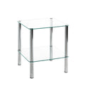 HAKU Möbel Beistelltisch aus Metall mit Glas in Silber 39 x 39 x 47 cm in Chrom