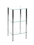HAKU Möbel Regal aus Metall mit Glas in Silber B 39 cm H 77-107 cm, 39 x 39 cm, H 77 cm