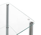 HAKU Möbel Regal aus Metall mit Glas in Silber B 39 cm H 77-107 cm, 39 x 39 cm, H 107 cm