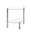 HAKU Möbel Beistelltisch aus Metall mit Glas in Silber 45 x 22 x 47 cm