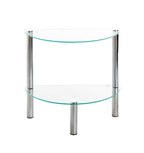 HAKU Möbel Beistelltisch aus Metall mit Glas in Silber 45 x 22 x 47 cm