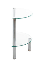 HAKU Möbel Beistelltisch aus Metall mit Glas in Silber 45 x 22 x 47 cm