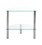 HAKU Möbel Beistelltisch aus Metall mit Glas in Silber 45 x 22 x 47 cm