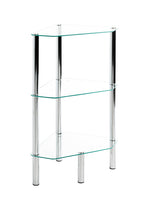 HAKU Möbel Regal aus Metall mit Glas in Silber 45 x 32 x 77 cm