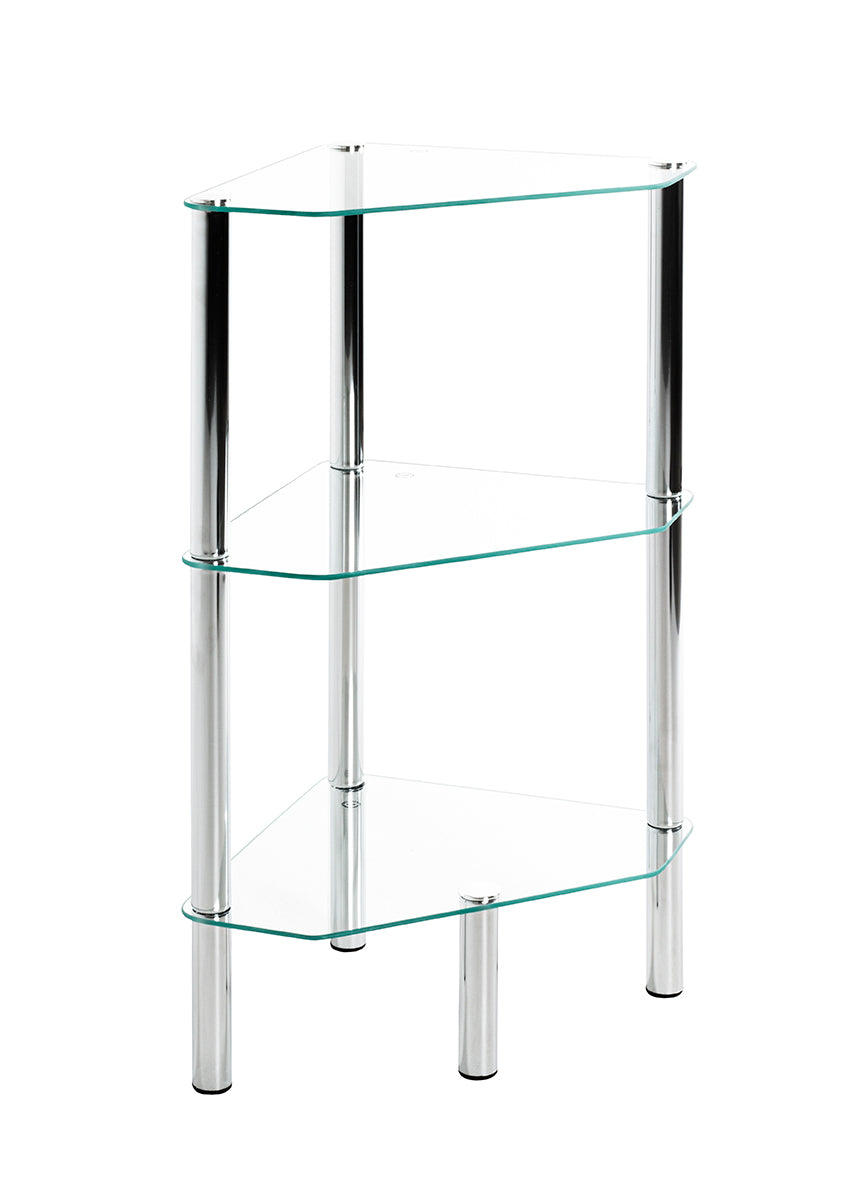 HAKU Möbel Regal aus Metall mit Glas in Silber 45 x 32 x 77 cm