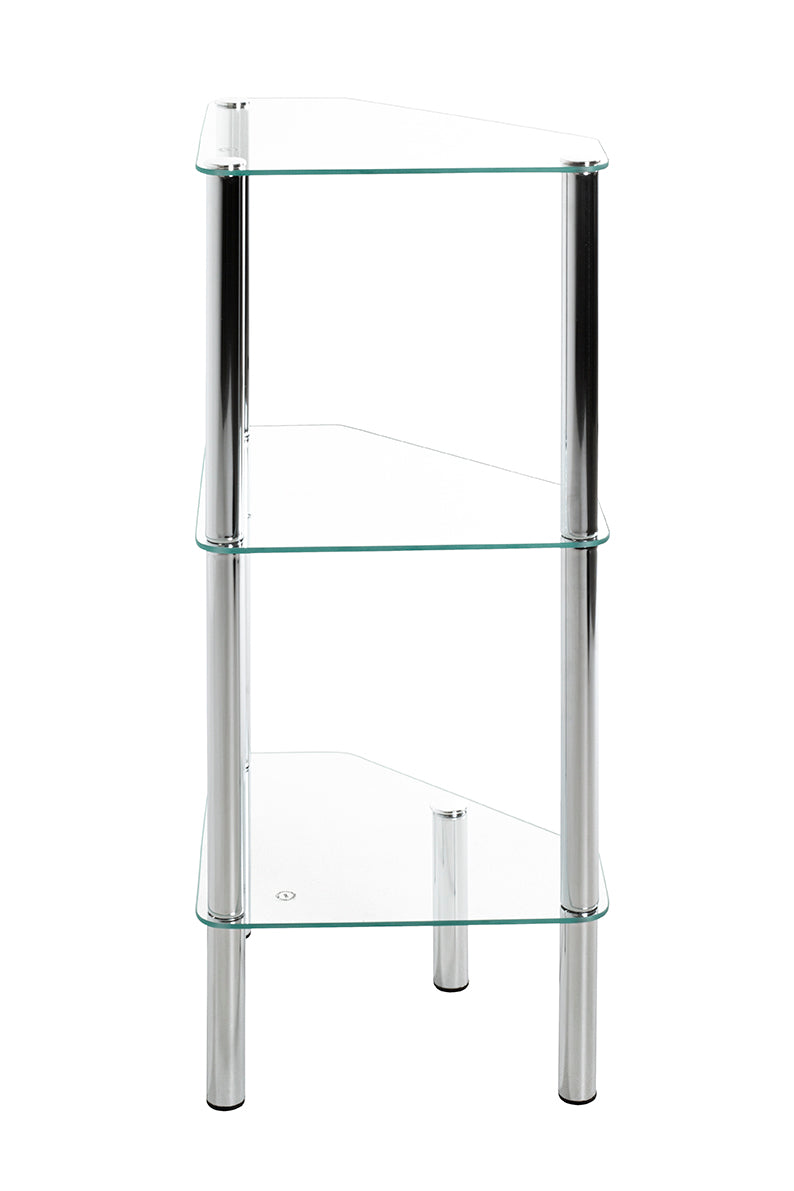 HAKU Möbel Regal aus Metall mit Glas in Silber 45 x 32 x 77 cm