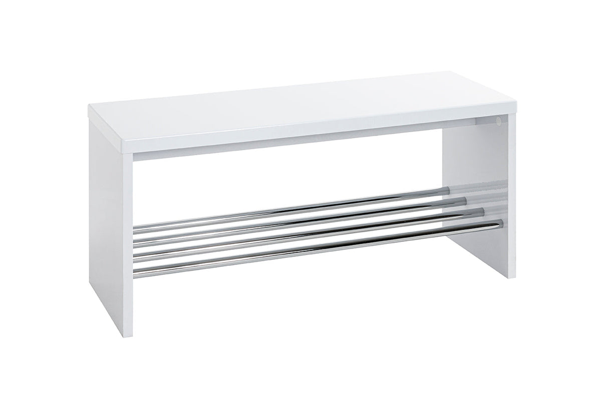 HAKU Möbel Schuhbank aus MDF kratzunempfindlich in Weiss in Chrom, Weiss
