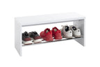 HAKU Möbel Schuhbank aus MDF kratzunempfindlich in Weiss in Chrom, Weiss