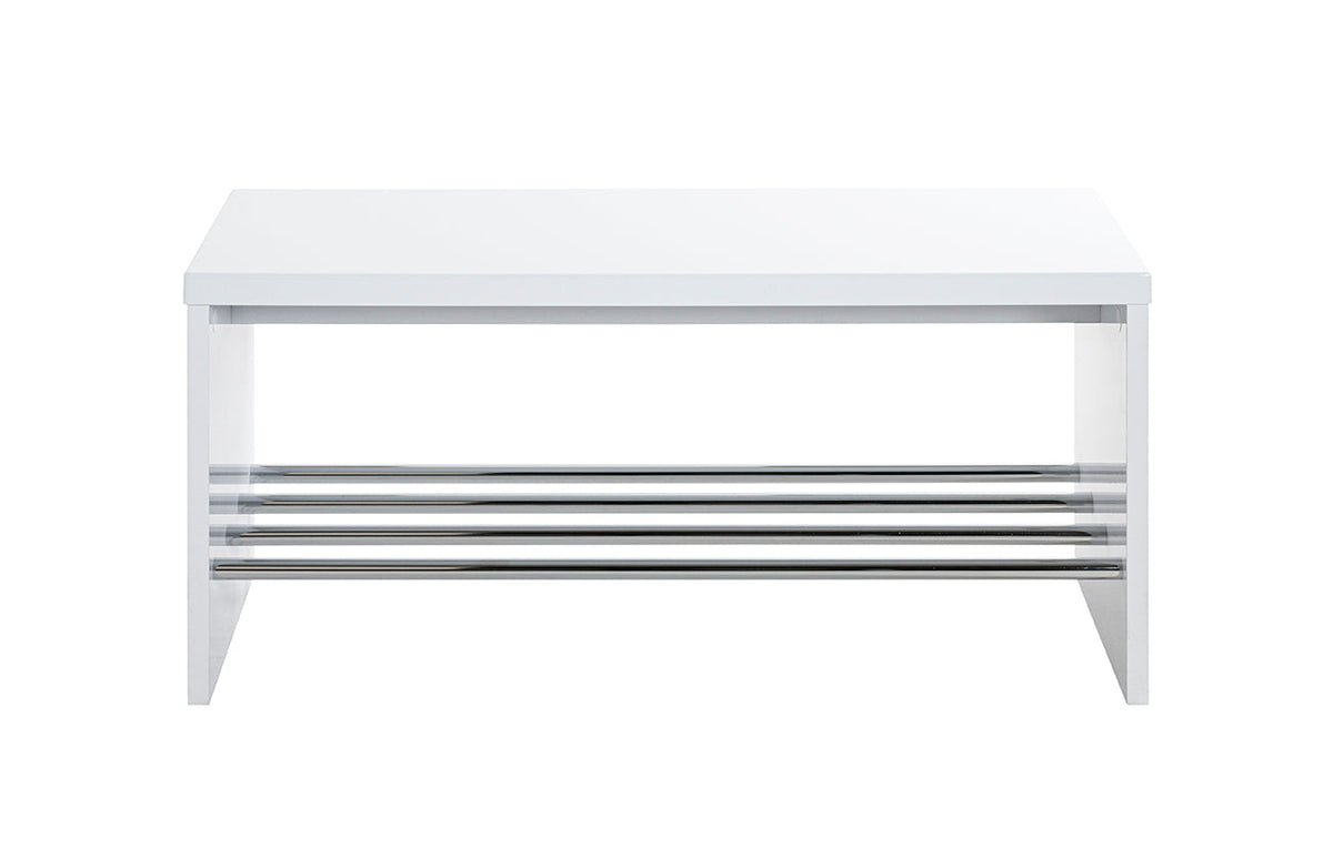 HAKU Möbel Schuhbank aus MDF kratzunempfindlich in Weiss in Chrom, Weiss