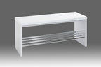 HAKU Möbel Schuhbank aus MDF kratzunempfindlich in Weiss in Chrom, Weiss