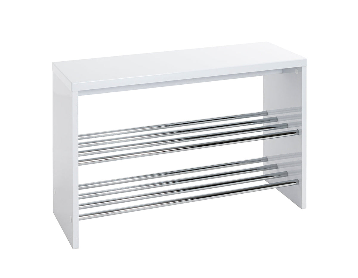 HAKU Möbel Schuhbank aus MDF kratzunempfindlich in Chrom, Weiss