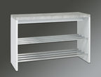 HAKU Möbel Schuhbank aus MDF kratzunempfindlich in Betonoptik, Chrom, Weiss