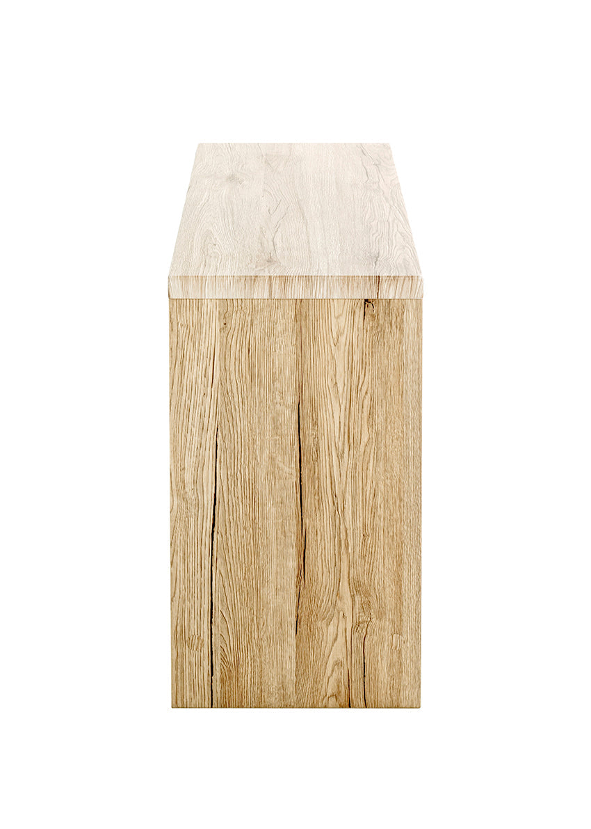 HAKU Möbel Schuhbank aus MDF kratzunempfindlich in Chrom, Eiche San Remo
