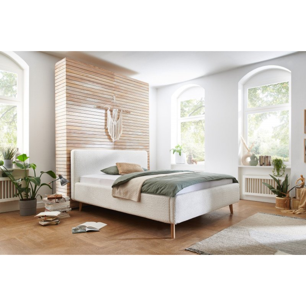 Housse de lit capitonnée 180x200 couleur crème