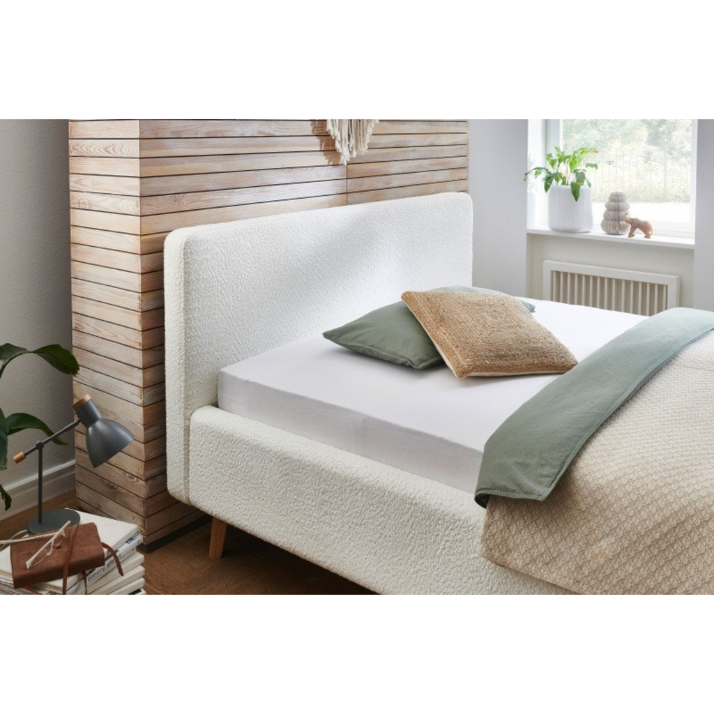 Housse de lit capitonnée 180x200 couleur crème