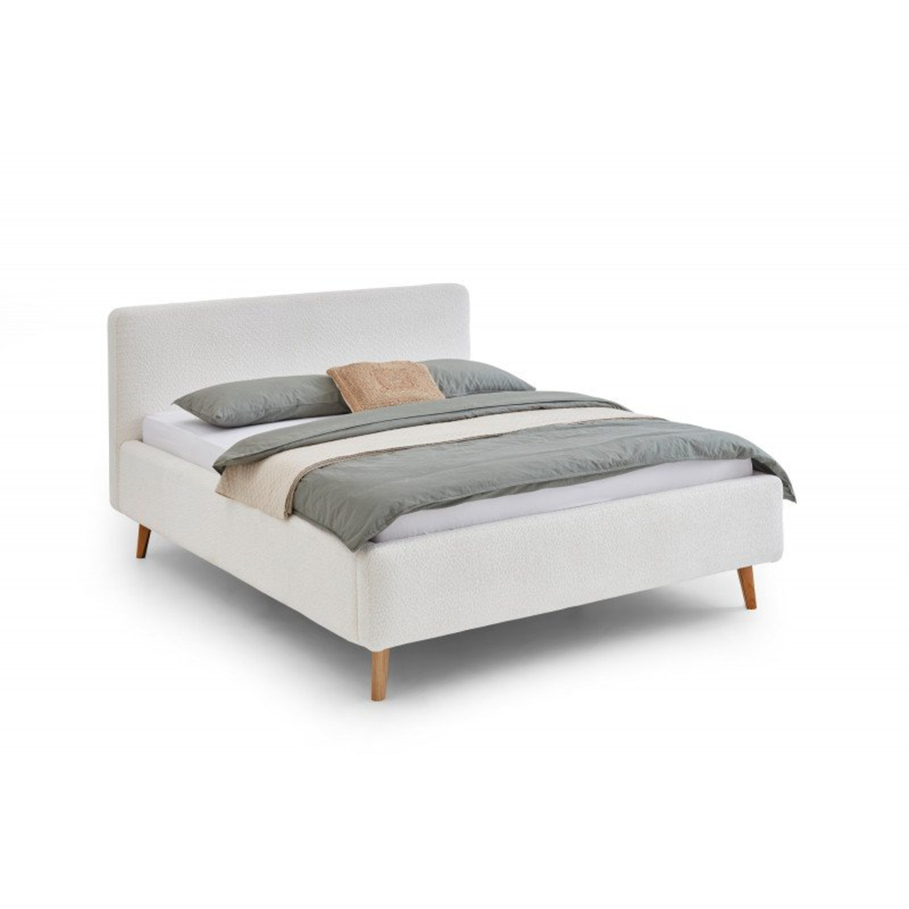 Housse de lit capitonnée 180x200 couleur crème