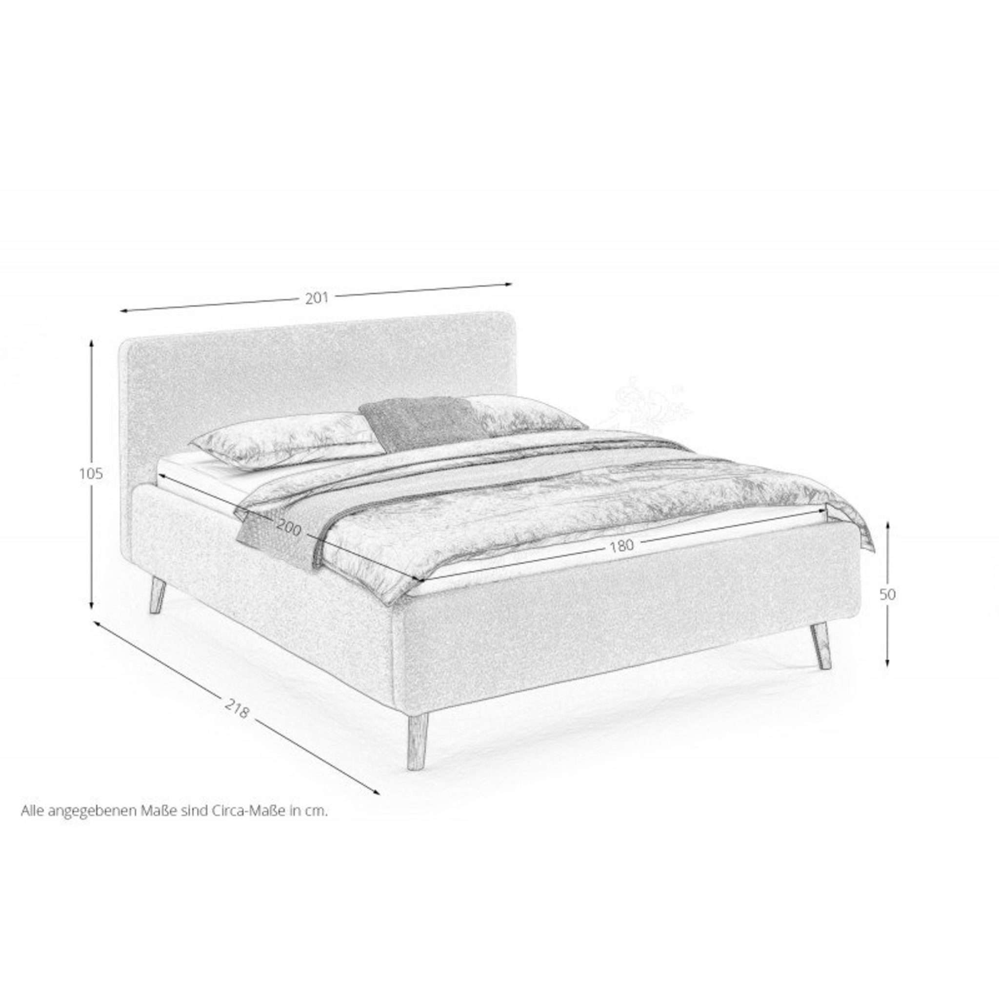 Housse de lit capitonnée 180x200 couleur crème