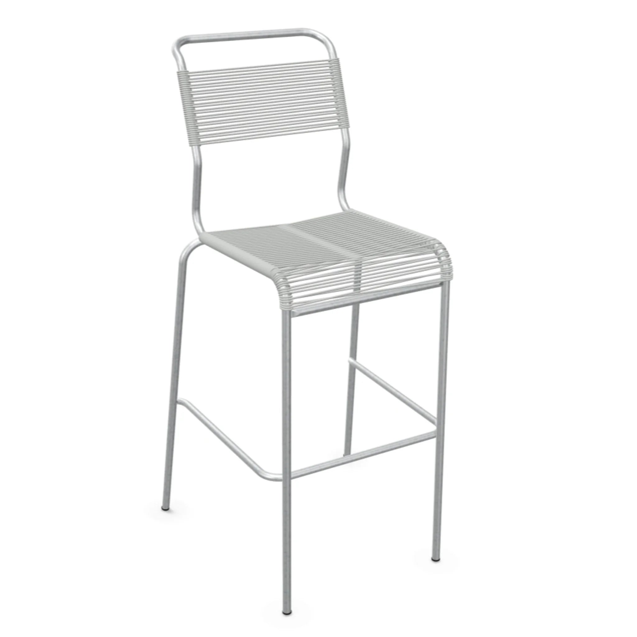 Aluminium Barhocker silber - moderner Hochstuhl für Küche und Bar