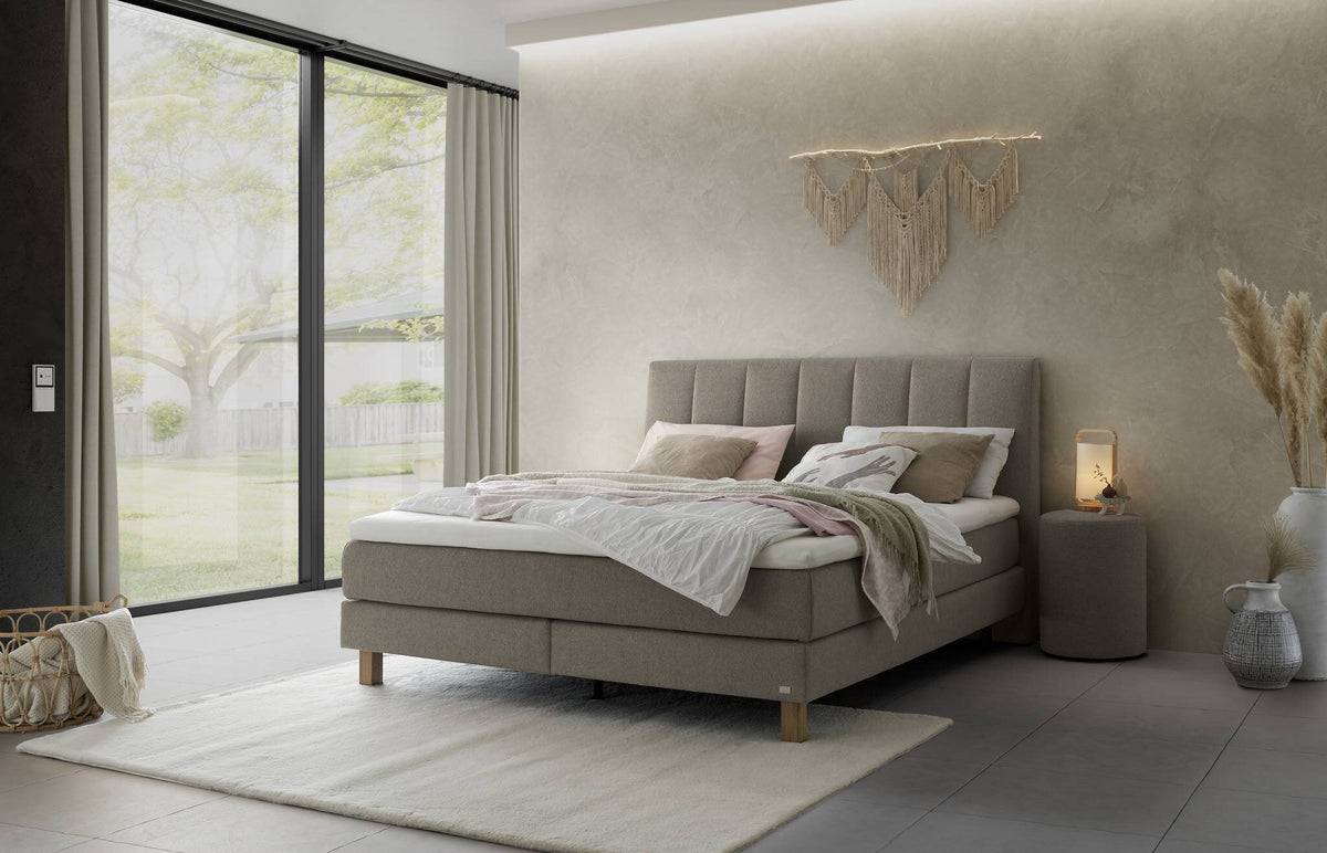 Hasena Reina Boxspringbett – 140 x 200 cm, Lovely-Top, Pace grey