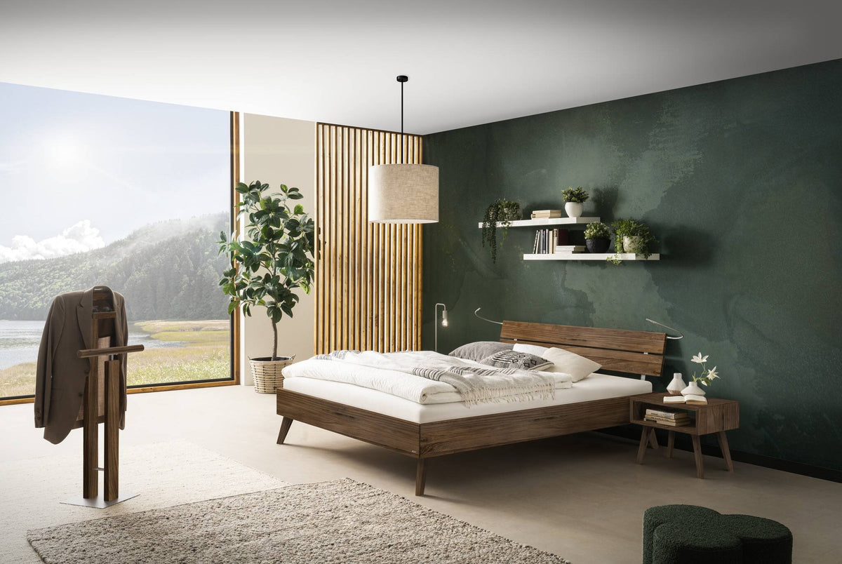 Hasena Valeria Massivholzbett – 90 x 200 cm, 25 cm, Nussbaum, geölt