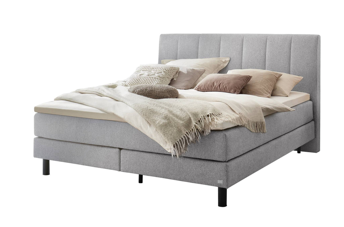 Hasena Donna Boxspringbett – 140 x 200 cm, Glamour-Top, Pace light grey