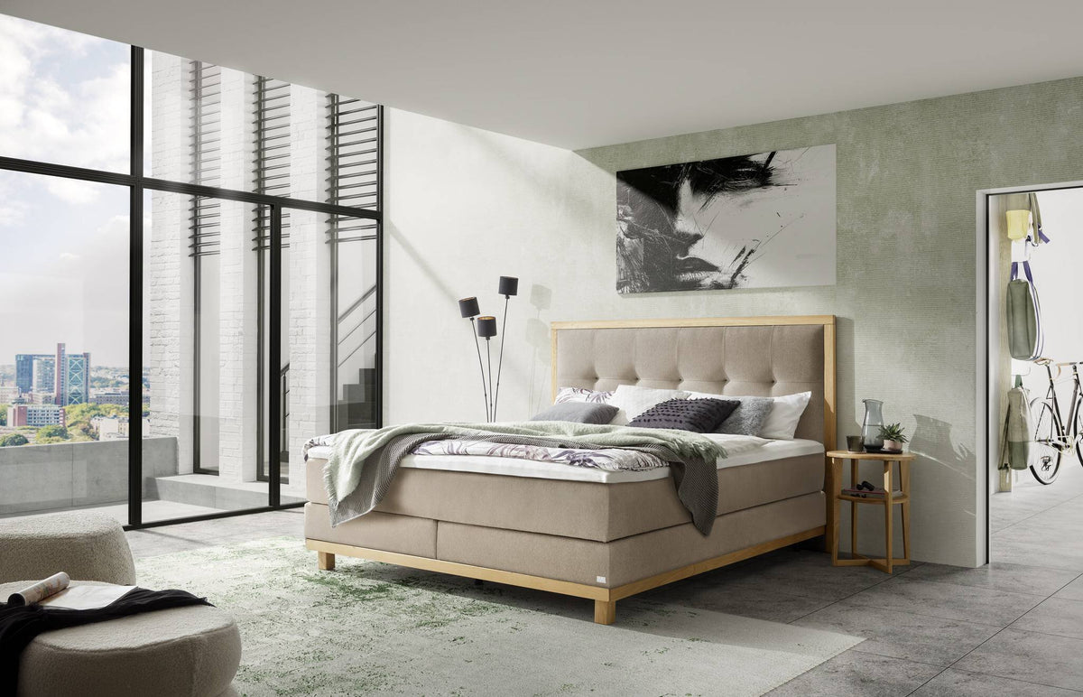 Hasena Cecilia Boxspringbett – 140 x 200 cm, Lovely-Top, Pace sand