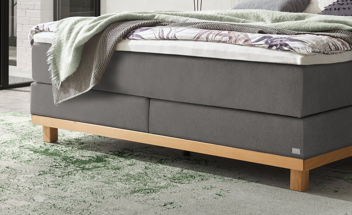 Hasena Cecilia Boxspringbett – 160 x 200 cm, Glamour-Top, Pace light grey