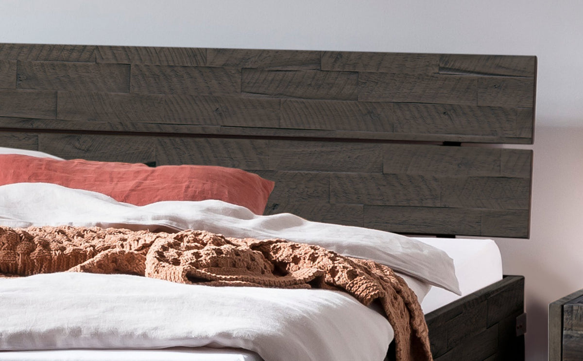 Hasena Duno Massivholzbett – 100 x 200 cm, 25 cm, Akazie Vintage brown, lackiert