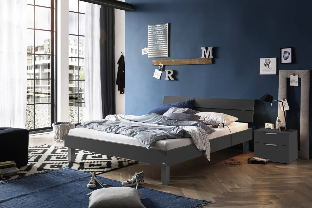 Hasena Rocco Bettgestell – 90 x 200 cm, 25 cm, Anthrazit