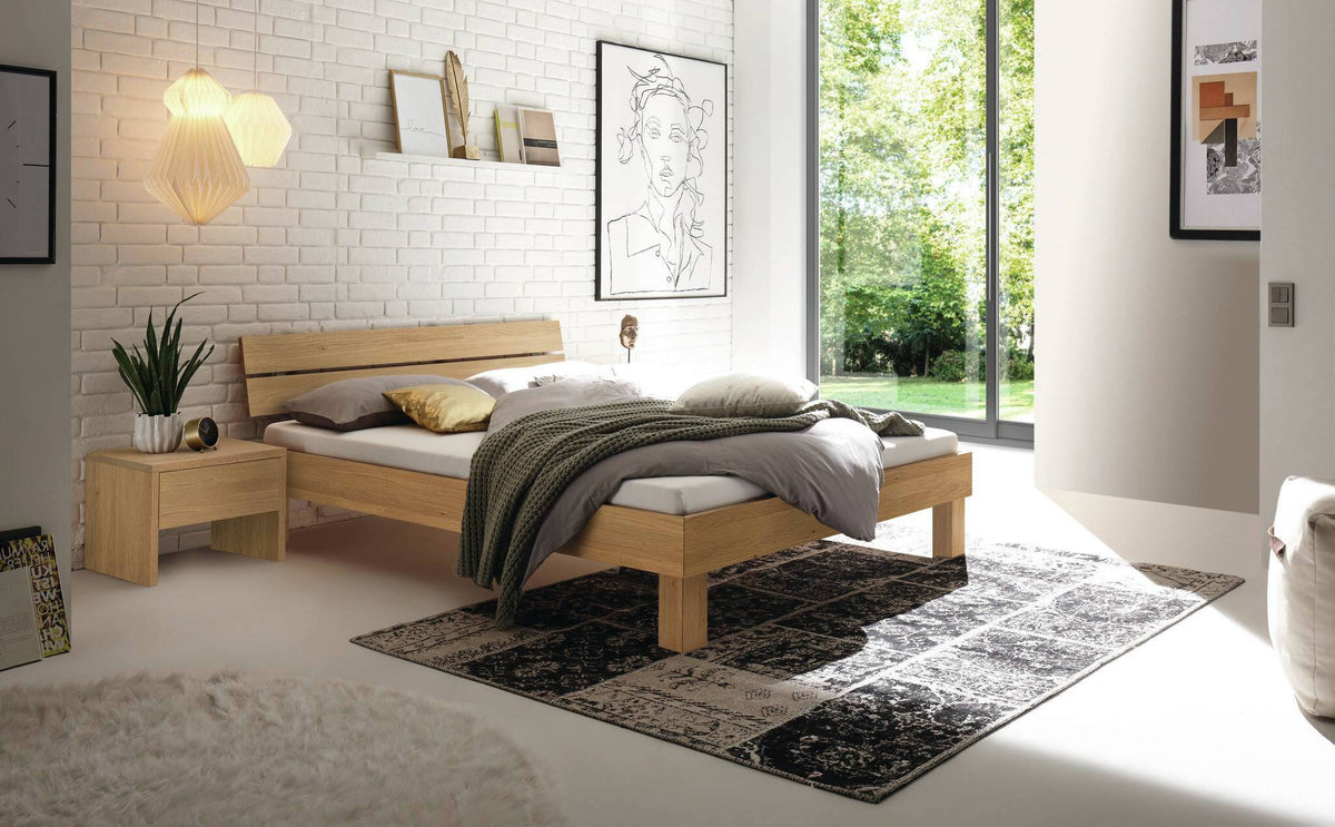 Hasena Prato Bettgestell – 90 x 200 cm, 25 cm, Eiche bright, geölt