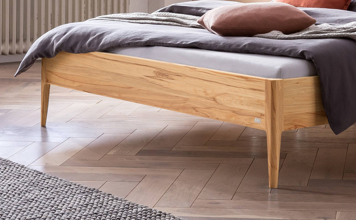 Hasena Pistoia Bett mit Polsterkopfteil – 160 x 200 cm, 25 cm, Nussbaum, geölt