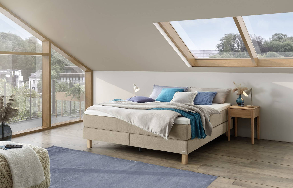 Hasena Carlota Boxspringbett – 140 x 200 cm, Lovely-Top, Pace sand