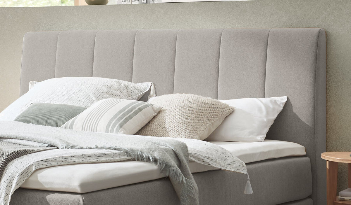 Hasena Estela Boxspringbett – 140 x 200 cm, Elegance-Top, Pace grey