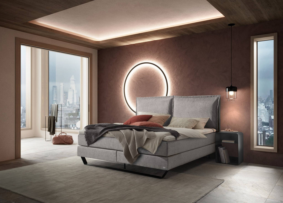 Hasena Celina Boxspringbett – 140 x 200 cm, Lovely-Top, Pace light grey