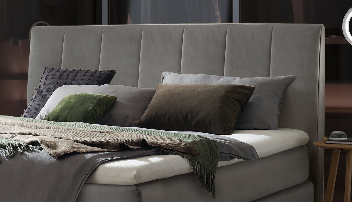 Hasena Stefania Boxspringbett – 140 x 200 cm, Elegance-Top, Monet steel