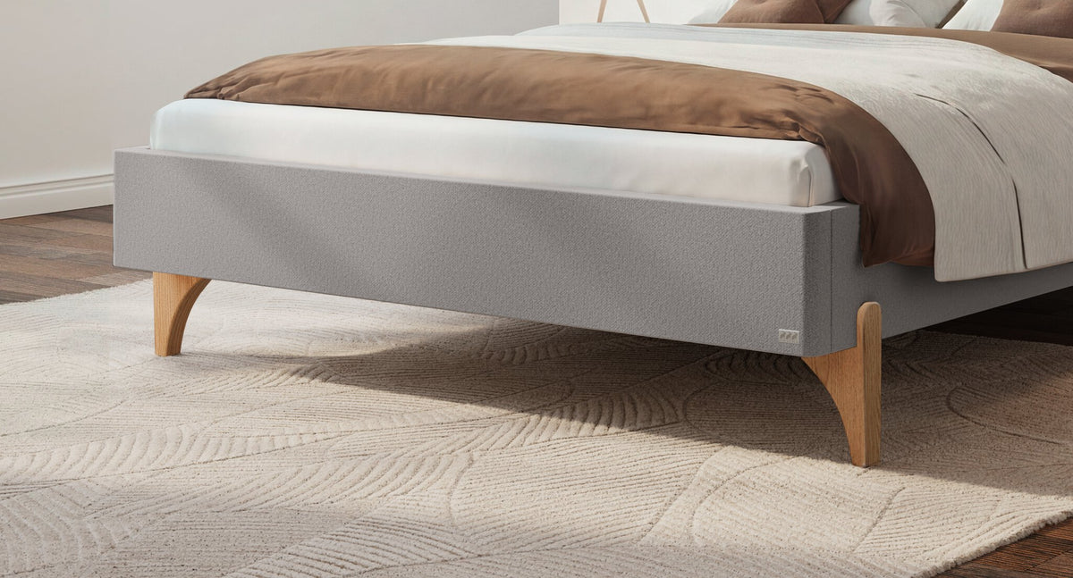 Hasena Renata Polsterbett – 160 x 200 cm, Fusshöhe 20 cm, Eiche bright, geölt, Pace sand