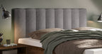Hasena Donata Massivholzbett mit Polsterkopfteil – 160 x 200 cm, Fusshöhe 20 cm, Wildeiche natur, geölt, Pace grey