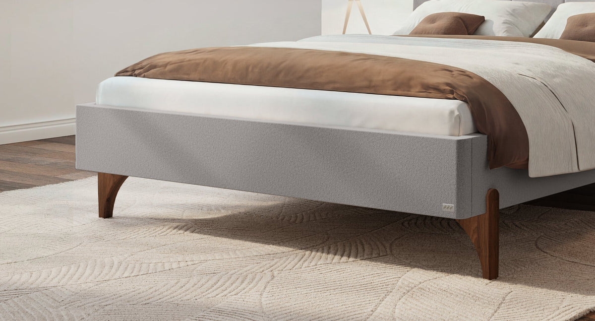 Hasena Renata Polsterbett – 160 x 200 cm, Fusshöhe 25 cm, Eiche bright, geölt, Pace sand