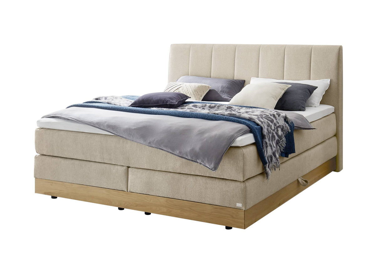 Hasena Pedrosa Boxspringbett mit Stauraum – 160 x 200 cm, Glamour-Top, Pace sand