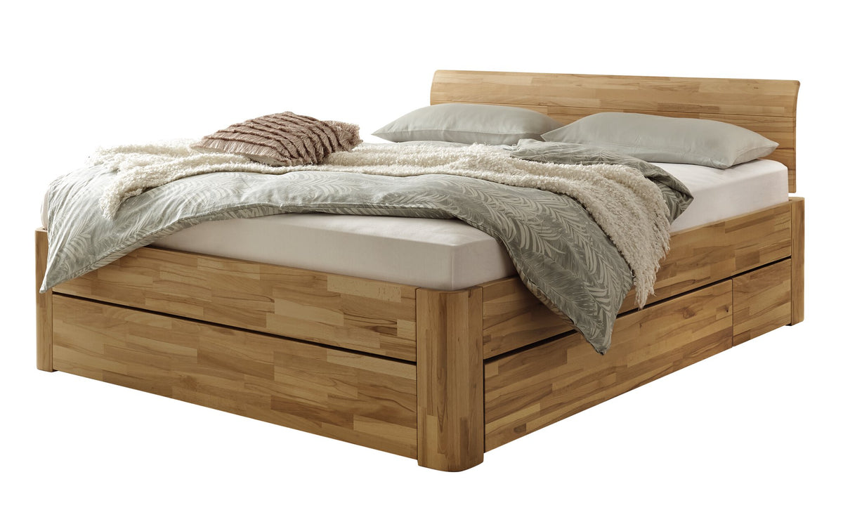 Hasena Stupendo Bett MDF mit Stauraum – 140 x 200 cm, MDF weiss deckend, lackiert, Folie, 12-Schwarz