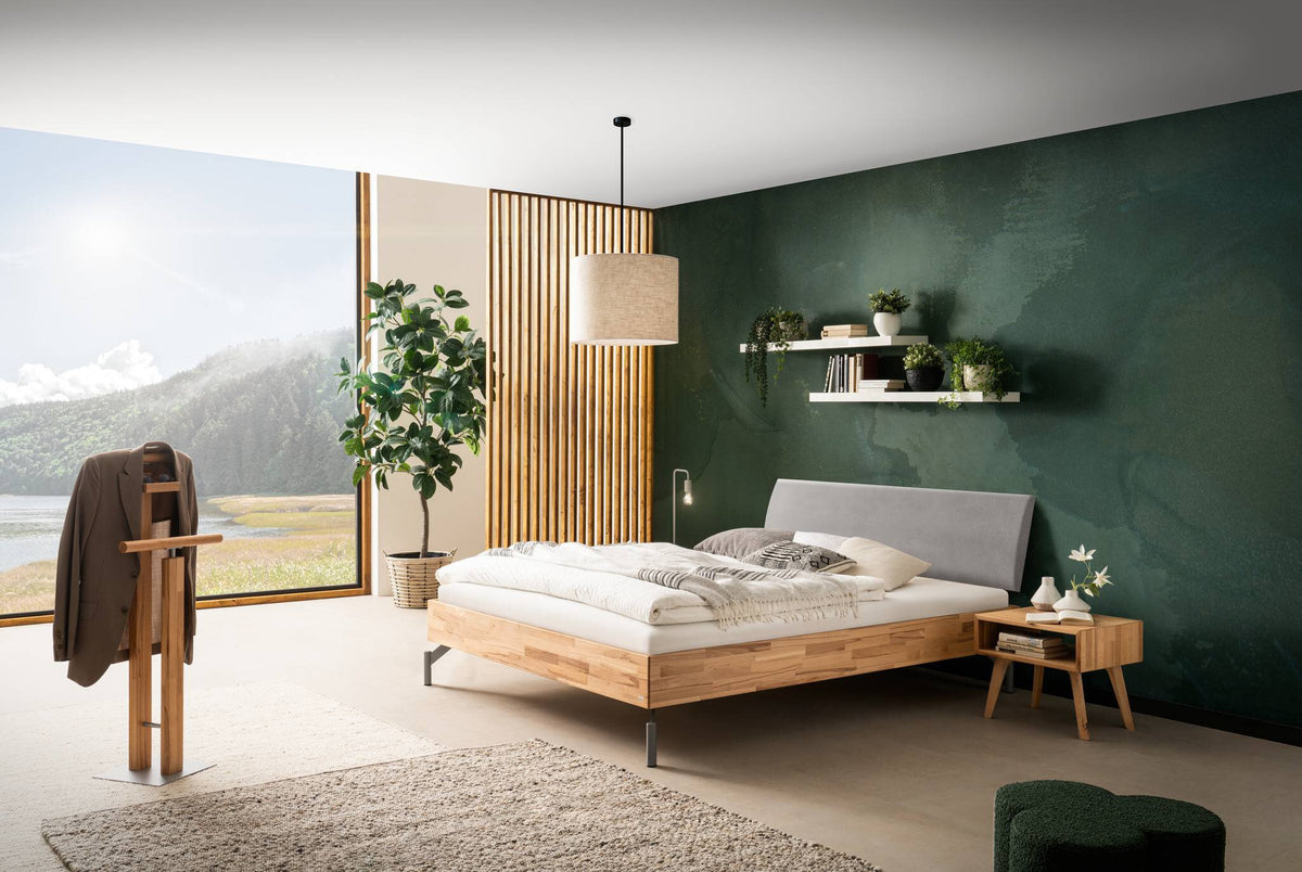 Hasena Parete Massivholzbett – 100 x 200 cm, Kernbuche natur, geölt