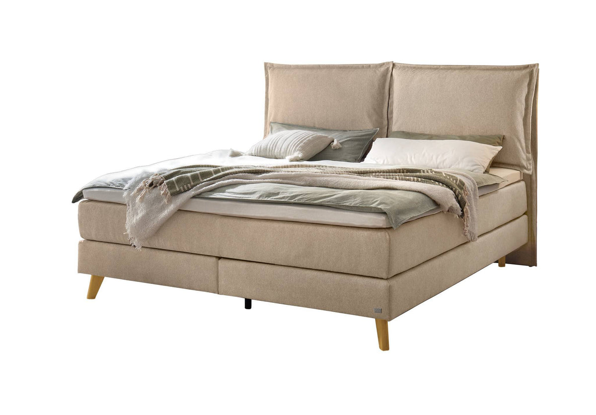 Hasena Ricarda Boxspringbett – 140 x 200 cm, Glamour-Top, Pace sand