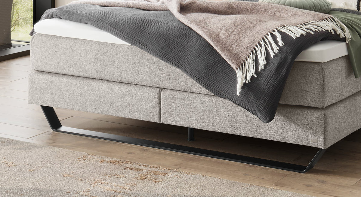 Hasena Julieta Boxspringbett – 140 x 200 cm, Elegance-Top, Pace light grey