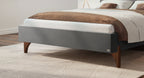 Hasena Renata Polsterbett – 160 x 200 cm, Fusshöhe 25 cm, Eiche bright, geölt, Pace light grey