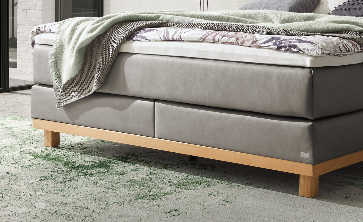 Hasena Cecilia Boxspringbett – 140 x 200 cm, Elegance-Top, Pace light grey