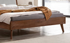 Hasena Fabro Bett mit Polsterkopfteil – 160 x 200 cm, Fusshöhe 25 cm, Eiche bright, geölt, 842-Pace sand