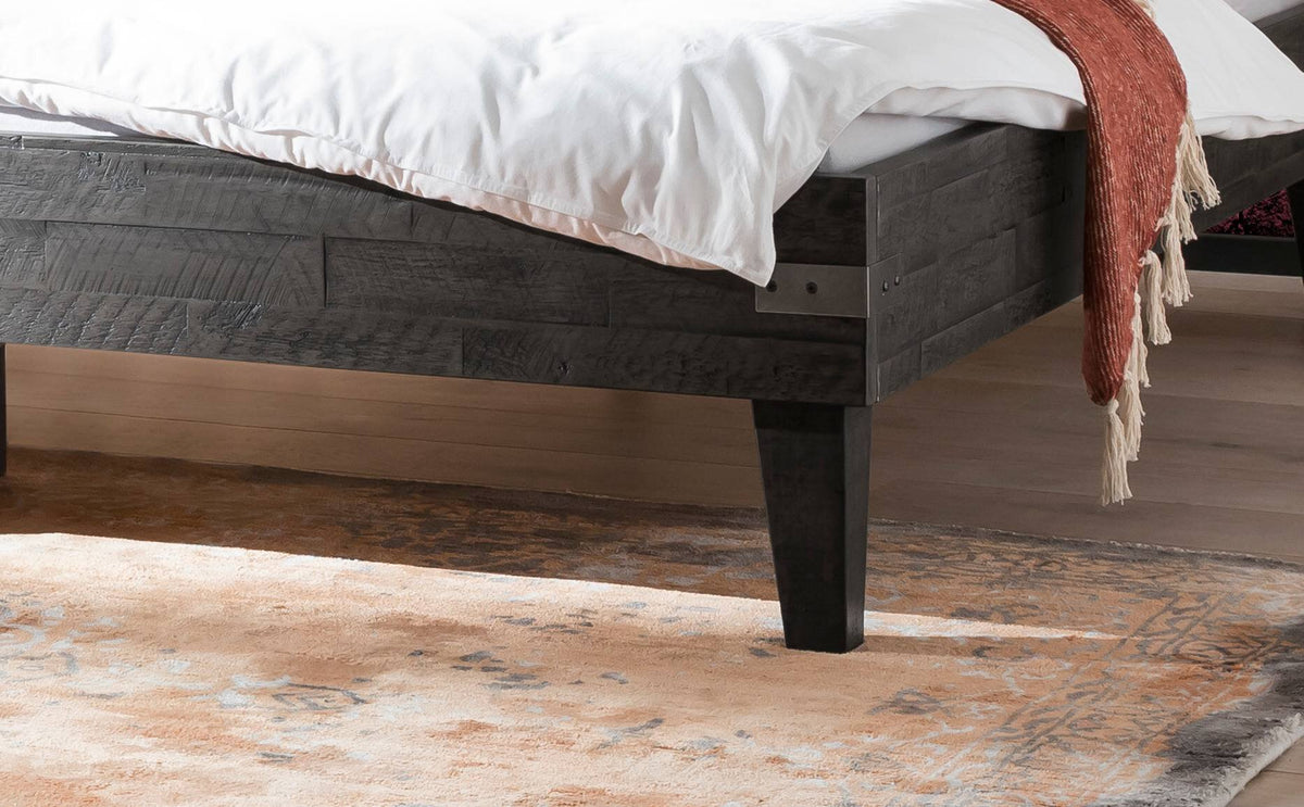 Hasena Aloa Massivholzbett – 100 x 200 cm, 25 cm, Akazie Vintage grey, lackiert