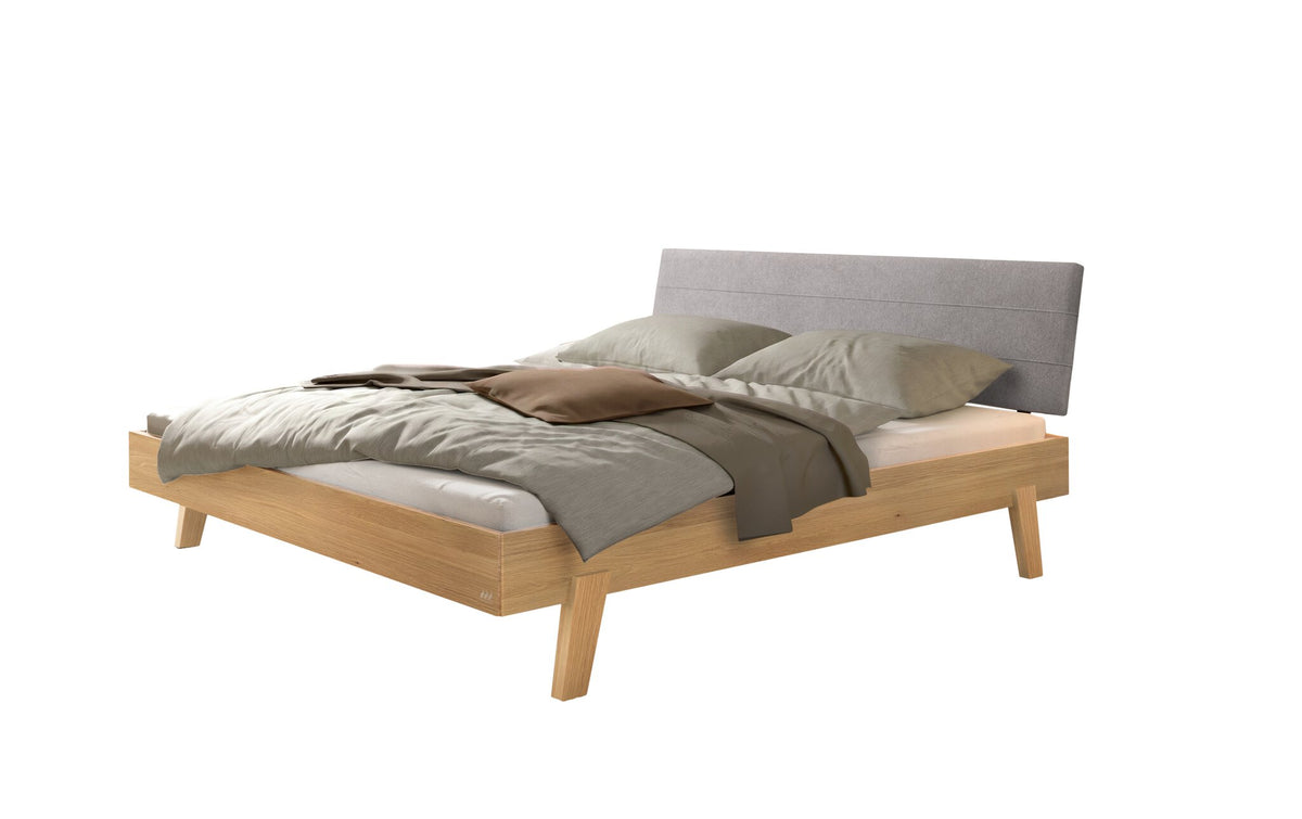 Hasena Vasto Bettgestell – 140 x 200 cm, Fusshöhe 20 cm, Eiche bright, geölt, Pace light grey